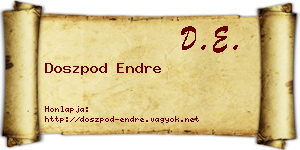 Doszpod Endre névjegykártya
