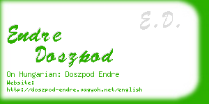 endre doszpod business card